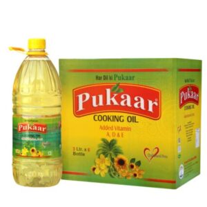 Pukaar Cooking Oil Bottle 6 x 3 Ltr